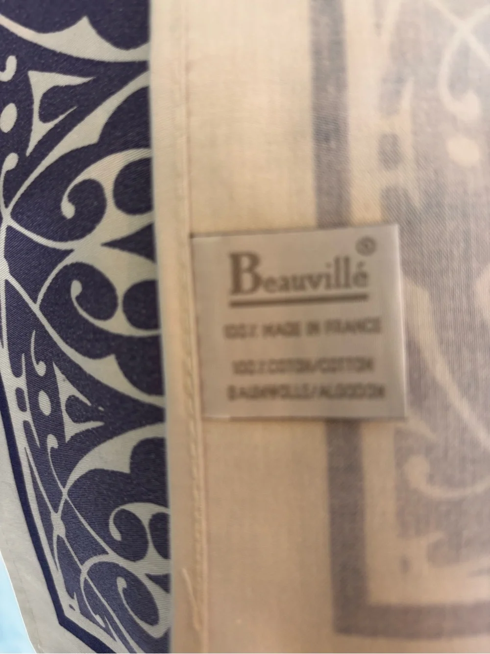 Tablecloth  60x180 Beauville luxury scroll patters shades of blue